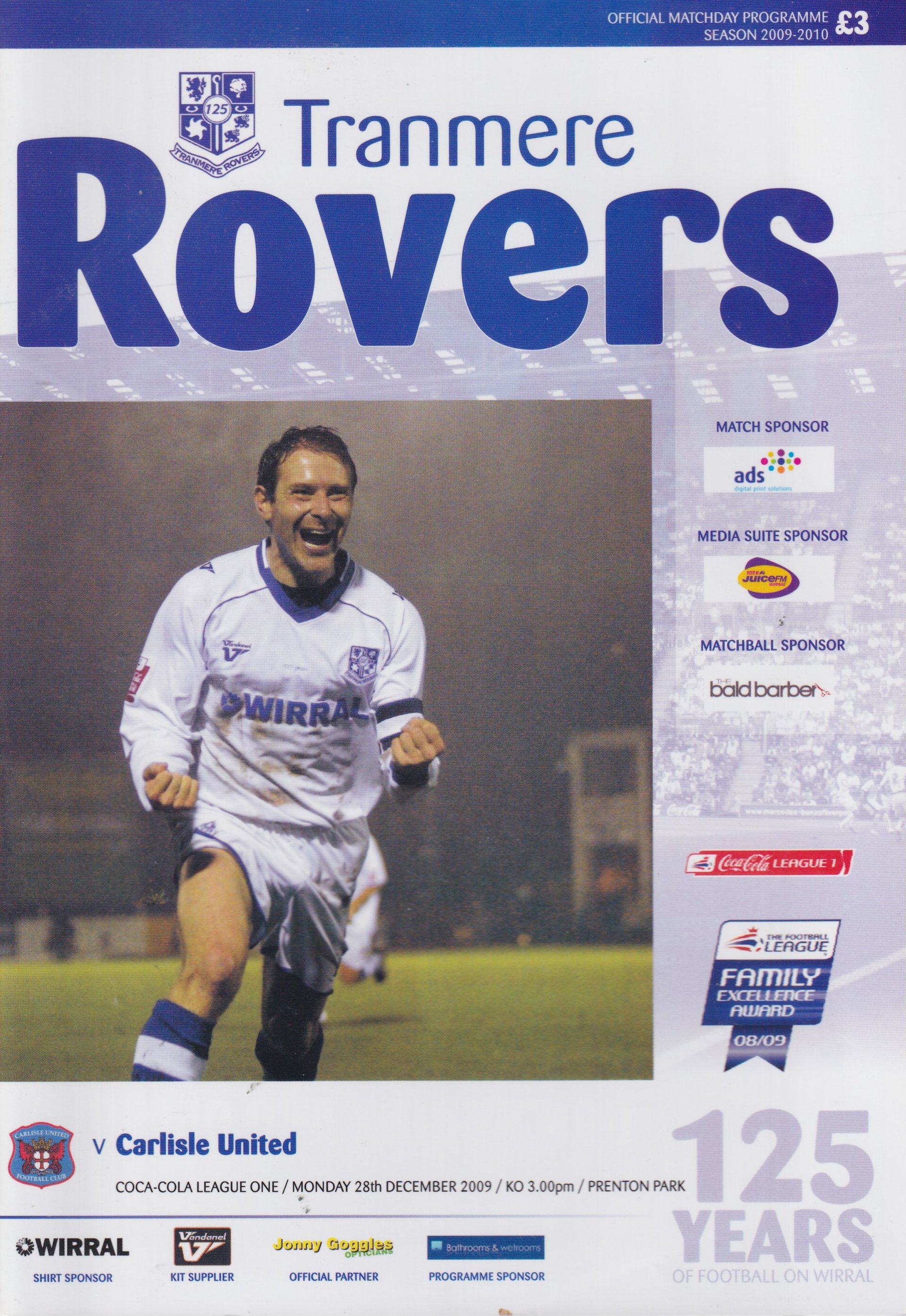 Tranmere Rovers v Carlisle United match programme